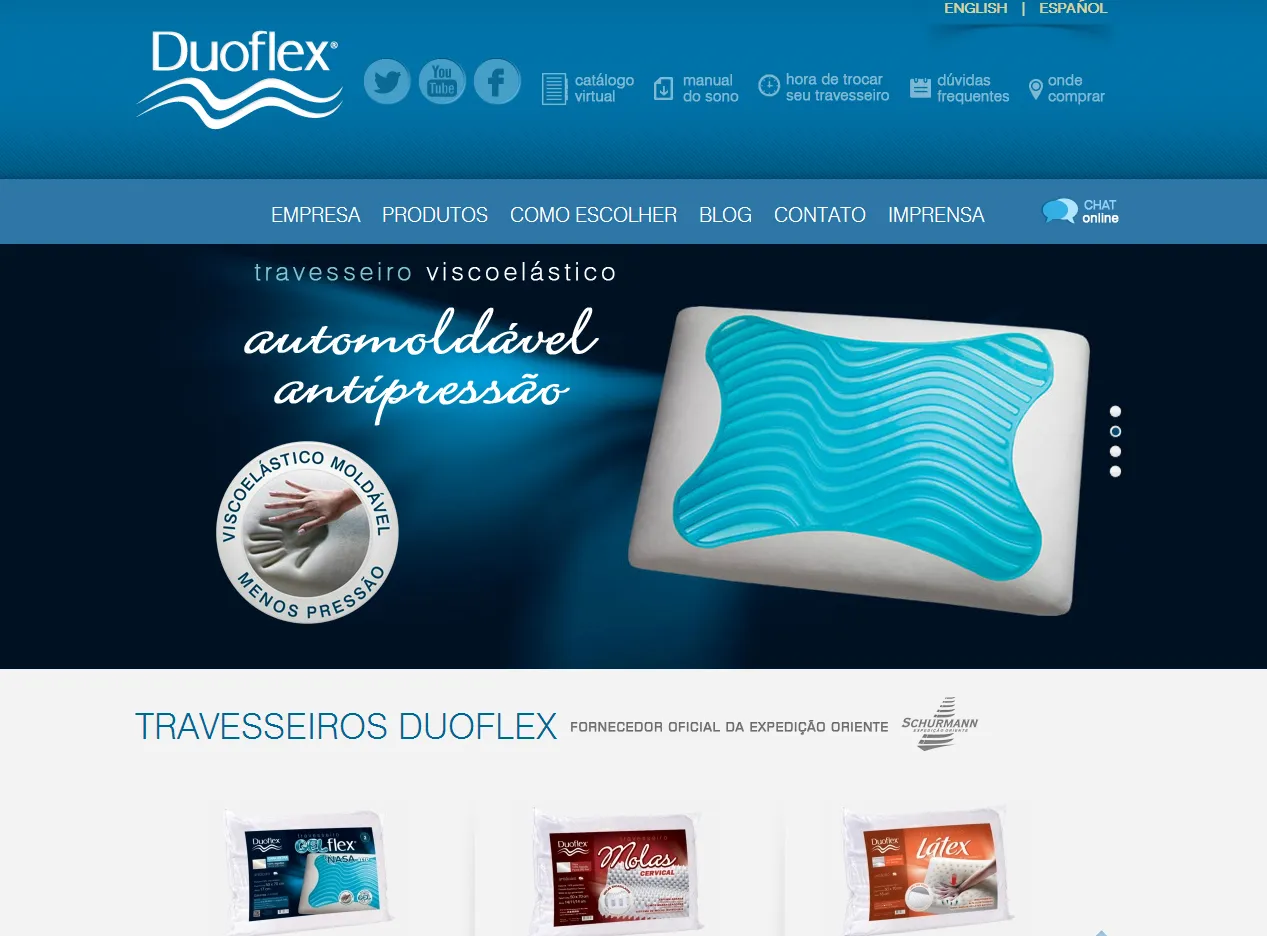 Site Duoflex Travesseiros