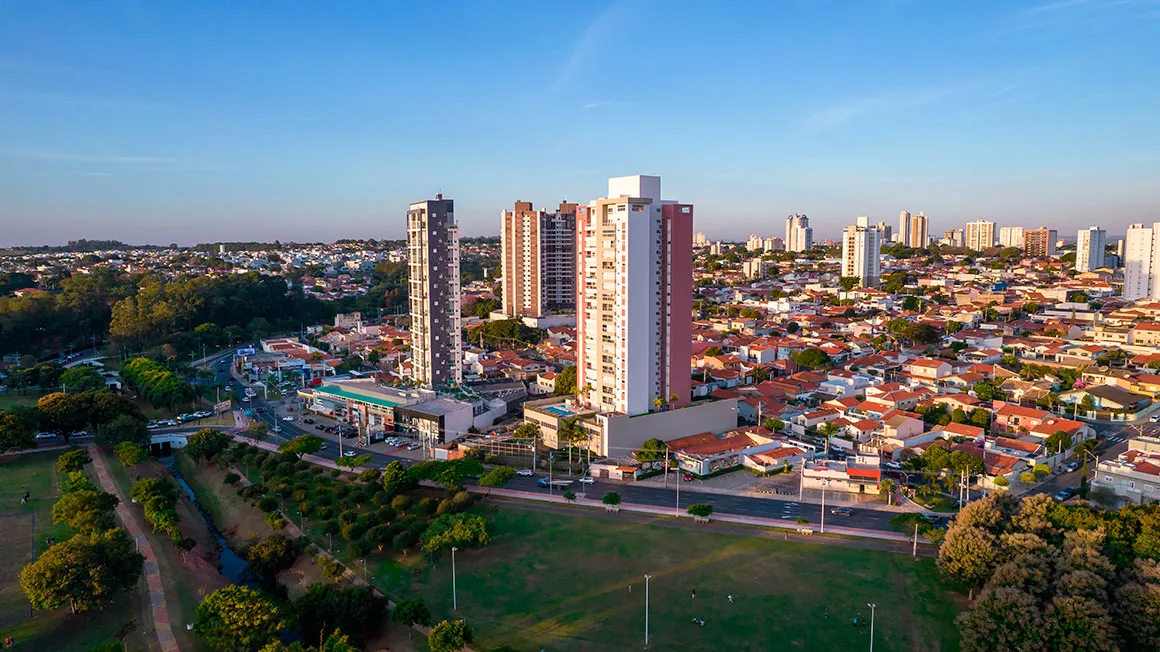Imagem aérea de Indaiatuba - serviços de marketing digital na cidade