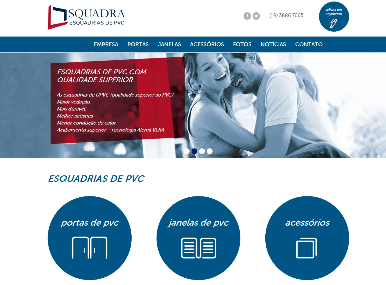 Site Squadra Esquadrias de PVC 